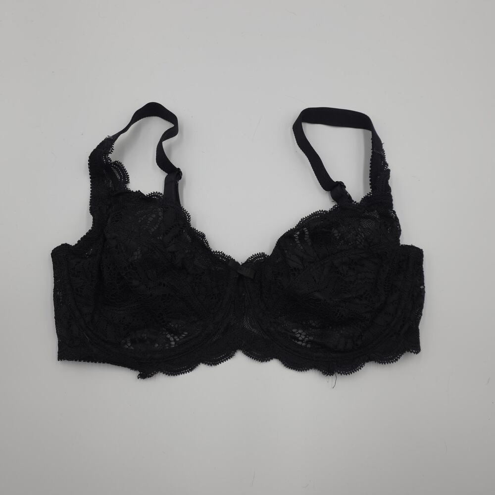 Paramour Peridot Unlined Lace Bra Style 115073 in Black Size 32DD